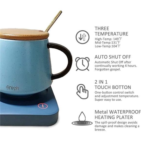 Coffee Mug Warmer, 4 Hours Auto Shut Off Cup Warmer for Office Home Desk Use - Picture 2 of 7